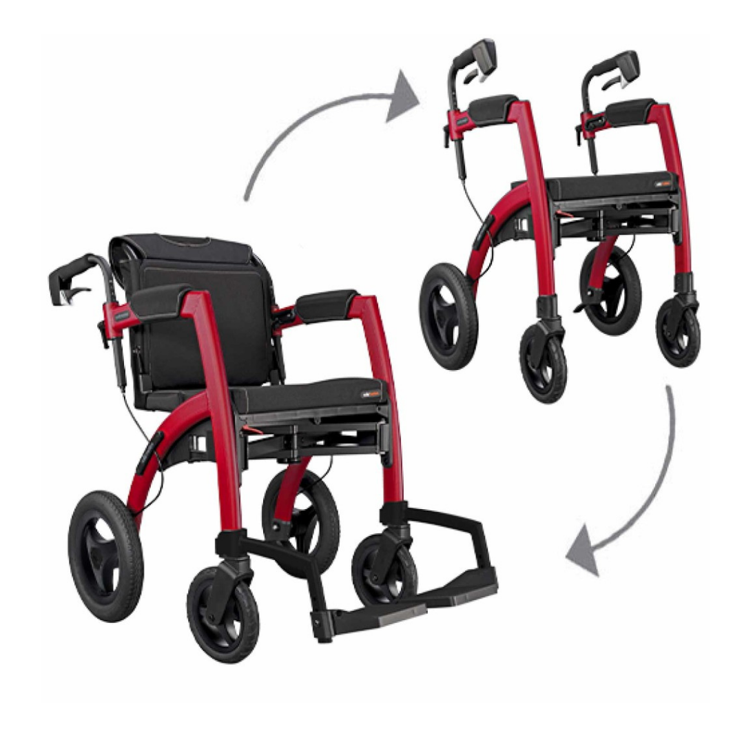Rollz Motion Performance Lightweight Hybrid Transport Chair Rollator - Senior.com Hybrid Transport Chair/Rollators